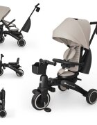 KINDERKRAFT Tricicleta pentru copii Jazz 3 Bej pliabila scaun rotativ spatar reglabil maner ajustabil