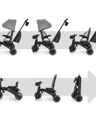 KINDERKRAFT Tricicleta pentru copii Jazz 3 Gri pliabila scaun rotativ spatar reglabil maner ajustabil