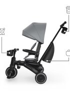 KINDERKRAFT Tricicleta pentru copii Jazz 3 Gri pliabila scaun rotativ spatar reglabil maner ajustabil