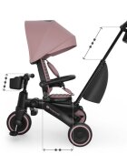 KINDERKRAFT Tricicleta pentru copii Jazz 3 Roz pliabila scaun rotativ spatar reglabil maner ajustabil