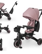 KINDERKRAFT Tricicleta pentru copii Jazz 3 Roz pliabila scaun rotativ spatar reglabil maner ajustabil