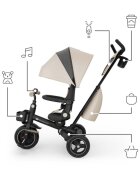 KINDERKRAFT Tricicleta pentru copii Spinstep 2 Plus Beige rotatie 360 maner telescopic greutate admisa 25 kg