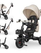 KINDERKRAFT Tricicleta pentru copii Spinstep 2 Plus Beige rotatie 360 maner telescopic greutate admisa 25 kg