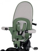 KINDERKRAFT Tricicleta pentru copii Spinstep Green 5 in 1 cu scaun reversibil maner cu control al directiei copertina XXl cu filtru UV roti rezistente PU spatar inalt si confortabil cu husa moale frana pe rotile din spat