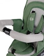 KINDERKRAFT Tricicleta pentru copii Spinstep Green 5 in 1 cu scaun reversibil maner cu control al directiei copertina XXl cu filtru UV roti rezistente PU spatar inalt si confortabil cu husa moale frana pe rotile din spat