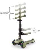 KINDERKRAFT Trotineta pentru copii Halley 2 Grassland Green reglabila pliabila roti Led luminoase cu scaunel