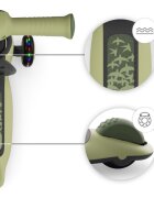 KINDERKRAFT Trotineta pentru copii Halley 2 Grassland Green reglabila pliabila roti Led luminoase cu scaunel