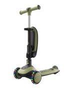 KINDERKRAFT Trotineta pentru copii Halley 2 Grassland Green reglabila pliabila roti Led luminoase cu scaunel