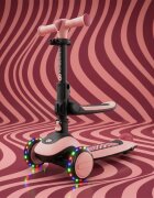 KINDERKRAFT Trotineta pentru copii Halley 2 Rose Pink reglabila pliabila roti Led luminoase cu scaunel
