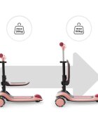 KINDERKRAFT Trotineta pentru copii Halley 2 Rose Pink reglabila pliabila roti Led luminoase cu scaunel