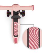 KINDERKRAFT Trotineta pentru copii Halley 2 Rose Pink reglabila pliabila roti Led luminoase cu scaunel