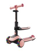 KINDERKRAFT Trotineta pentru copii Halley 2 Rose Pink reglabila pliabila roti Led luminoase cu scaunel