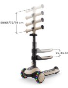 KINDERKRAFT Trotineta pentru copii Halley 2 Stone White reglabila pliabila roti Led luminoase cu scaunel