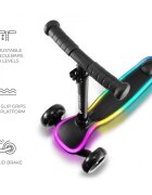KINDERKRAFT Trotineta pentru copii Raket Black pliabila platforma si roti LED ghidon reglabil greutate admisa 50 kg