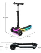 KINDERKRAFT Trotineta pentru copii Raket Black pliabila platforma si roti LED ghidon reglabil greutate admisa 50 kg