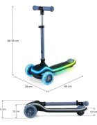 KINDERKRAFT Trotineta pentru copii Raket Blue pliabila platforma si roti LED ghidon reglabil greutate admisa 50 kg