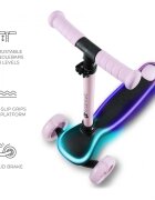 KINDERKRAFT Trotineta pentru copii Raket Pink pliabila platforma si roti LED ghidon reglabil greutate admisa 50 kg
