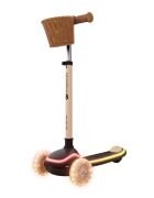 KINDERKRAFT Trotineta pentru copii Raket Up Beige pliabila reglabila cu lumini Led si scaunel