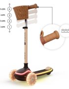 KINDERKRAFT Trotineta pentru copii Raket Up Beige pliabila reglabila cu lumini Led si scaunel