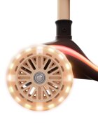 KINDERKRAFT Trotineta pentru copii Raket Up Beige pliabila reglabila cu lumini Led si scaunel