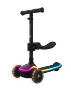 KINDERKRAFT Trotineta pentru copii Raket Up Black pliabila reglabila cu lumini Led si scaunel