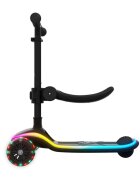 KINDERKRAFT Trotineta pentru copii Raket Up Black pliabila reglabila cu lumini Led si scaunel