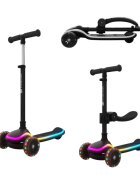 KINDERKRAFT Trotineta pentru copii Raket Up Black pliabila reglabila cu lumini Led si scaunel