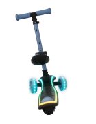 KINDERKRAFT Trotineta pentru copii Raket Up Blue pliabila reglabila cu lumini Led si scaunel