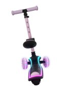 KINDERKRAFT Trotineta pentru copii Raket Up Pink pliabila reglabila cu lumini Led si scaunel