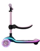 KINDERKRAFT Trotineta pentru copii Raket Up Pink pliabila reglabila cu lumini Led si scaunel
