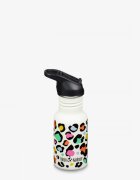 Klean Kanteen Sticla din otel pentru copii Kid Classic Narrow 355 ml cu capac sport flip Leopard Print