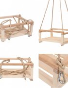 Klemys Collection Leagan mare din lemn pentru copii Natur 40x30 cm cu franghii reglabilebara de protectieutilizare interiorexterior