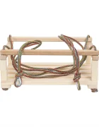 Klemys Collection Leagan mare din lemn pentru copii Natur 40x30 cm cu franghii reglabilebara de protectieutilizare interiorexterior