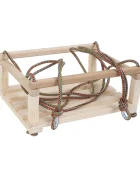 Klemys Collection Leagan mare din lemn pentru copii Natur 40x30 cm cu franghii reglabilebara de protectieutilizare interiorexterior