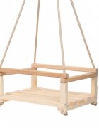 Klemys Collection Leagan mare din lemn pentru copii Natur 40x30 cm cu franghii reglabilebara de protectieutilizare interiorexterior