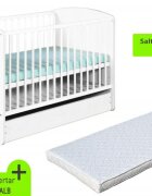 Klups Patut cu sertar Karolina II Alb + Saltea 8