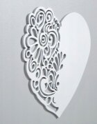 Klups Patut din lemn pentru copii Nel Heart Alb Gri