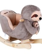 KNORR TOYS Balansoar din lemn pentru copii Lenesul Luis include marioneta de mana din plus 65x32x50 cm pana la 30 kg 18 luni+