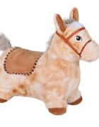 KNORR TOYS Calut gonflabil din plus pentru sarit Beige include pompa de aer husa moale detasabila din material textil 63x26x52 cm pana la 50 kg 12 luni+