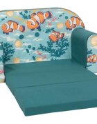 KNORR TOYS Canapea extensibila pentru copii Clown Fish umplutura din spuma moale husa bumbac 100 detasabila si lavabila 77 x 34 x 42 cm 9 luni+