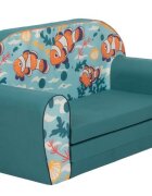 KNORR TOYS Canapea extensibila pentru copii Clown Fish umplutura din spuma moale husa bumbac 100 detasabila si lavabila 77 x 34 x 42 cm 9 luni+