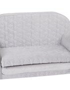 KNORR TOYS Canapea extensibila pentru copii Cosy Geo Grey matlasata umplutura din spuma moale husa bumbac 100 detasabila si lavabila 77 x 34 x 42 cm 9 luni+