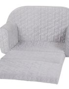 KNORR TOYS Canapea extensibila pentru copii Cosy Geo Grey matlasata umplutura din spuma moale husa bumbac 100 detasabila si lavabila 77 x 34 x 42 cm 9 luni+