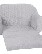 KNORR TOYS Canapea extensibila pentru copii Cosy Geo Grey matlasata umplutura din spuma moale husa bumbac 100 detasabila si lavabila 77 x 34 x 42 cm 9 luni+