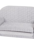 KNORR TOYS Canapea extensibila pentru copii Cosy Geo Grey matlasata umplutura din spuma moale husa bumbac 100 detasabila si lavabila 77 x 34 x 42 cm 9 luni+