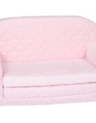 KNORR TOYS Canapea extensibila pentru copii Cosy Heart Rose matlasata umplutura din spuma moale husa bumbac 100 detasabila si lavabila 77 x 34 x 42 cm 9 luni+