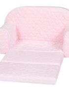 KNORR TOYS Canapea extensibila pentru copii Cosy Heart Rose matlasata umplutura din spuma moale husa bumbac 100 detasabila si lavabila 77 x 34 x 42 cm 9 luni+