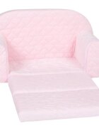 KNORR TOYS Canapea extensibila pentru copii Cosy Heart Rose matlasata umplutura din spuma moale husa bumbac 100 detasabila si lavabila 77 x 34 x 42 cm 9 luni+