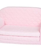 KNORR TOYS Canapea extensibila pentru copii Cosy Heart Rose matlasata umplutura din spuma moale husa bumbac 100 detasabila si lavabila 77 x 34 x 42 cm 9 luni+