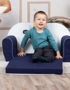 KNORR TOYS Canapea extensibila pentru copii Lovely Dinos umplutura din spuma moale husa bumbac 100 detasabila si lavabila 77 x 34 x 42 cm 9 luni+